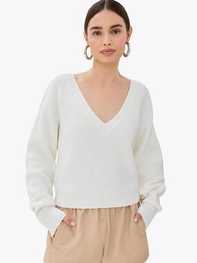 Good American Cozy Deep V Sweater